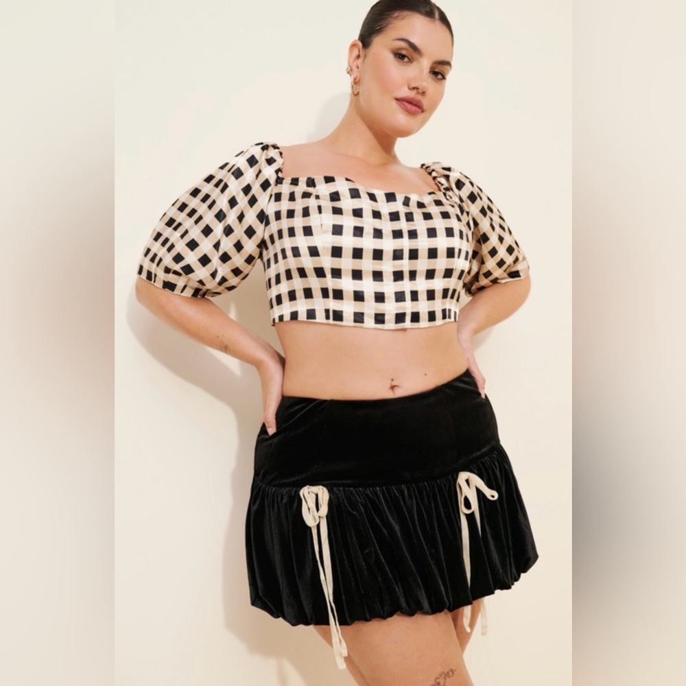 Lisa Says Gah Scarlett Bubble Mini Skirt Large - Picture 3 of 9